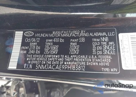 2023 Hyundai Tucson Se from USA, damaged, VIN 5NMJACAE9PH183812